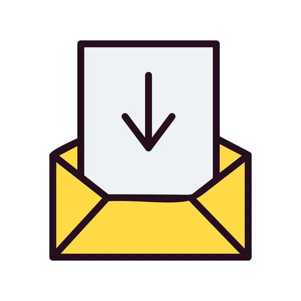 Inbox Saving Downloading Icon Vector Illustration — 스톡 벡터