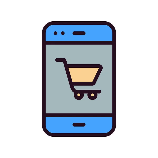 Mobile Phone Icon Flat Vector Illustration Design — ストックベクタ