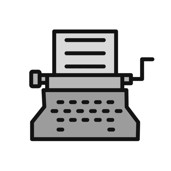Uma Máquina Escrever Ícone Web Ilustração Simples —  Vetores de Stock