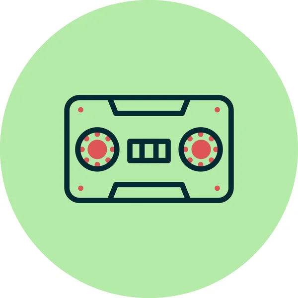 Cassette Icône Web Illustration Simple — Image vectorielle