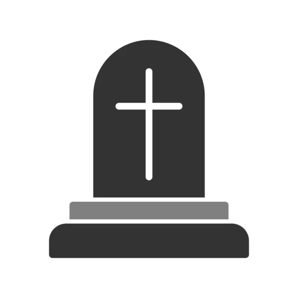 Gravestone Icon Flat Style Isolated White Background Halloween Symbol Vector — стоковый вектор