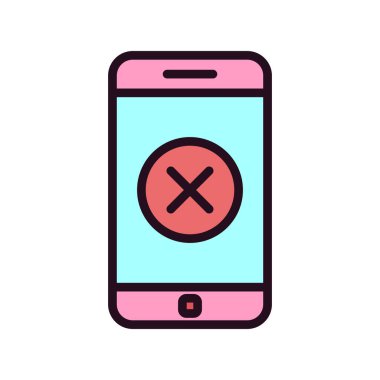 akıllı telefon simgesi, düz vektör illüstrasyon tasarımı