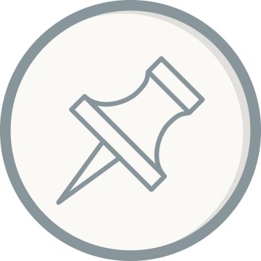 İğne simgesine bas. Web tasarımı için basit itme vektör sembolü çizimi