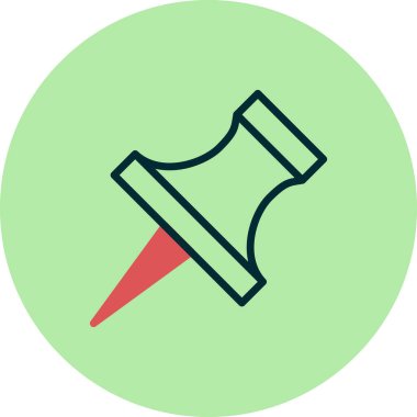 İğne simgesine bas. Web tasarımı için basit itme vektör sembolü çizimi