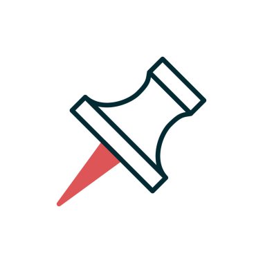 İğne simgesine bas. Web tasarımı için basit itme vektör sembolü çizimi