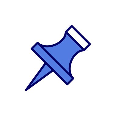 İğne simgesine bas. Web tasarımı için basit itme vektör sembolü çizimi