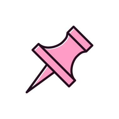 İğne simgesine bas. Web tasarımı için basit itme vektör sembolü çizimi