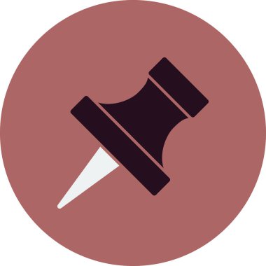 İğne simgesine bas. Web tasarımı için basit itme vektör sembolü çizimi