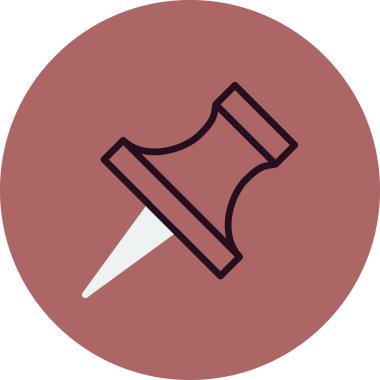 İğne simgesine bas. Web tasarımı için basit itme vektör sembolü çizimi