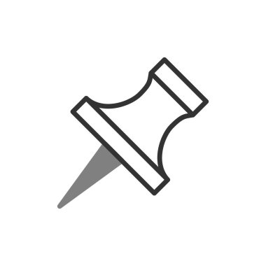 İğne simgesine bas. Web tasarımı için basit itme vektör sembolü çizimi