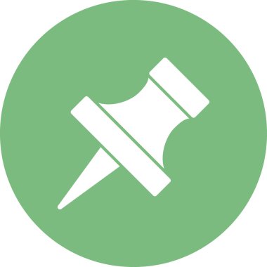 İğne simgesine bas. Web tasarımı için basit itme vektör sembolü çizimi