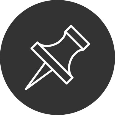 İğne simgesine bas. Web tasarımı için basit itme vektör sembolü çizimi