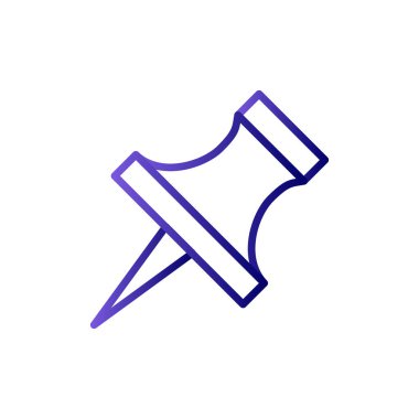 İğne simgesine bas. Web tasarımı için basit itme vektör sembolü çizimi