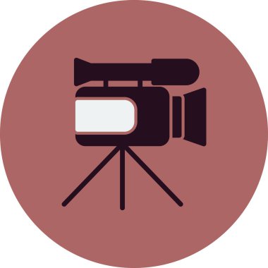 Web için video kamera düz simgesi, vektör illüstrasyonu