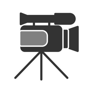Web için video kamera düz simgesi, vektör illüstrasyonu