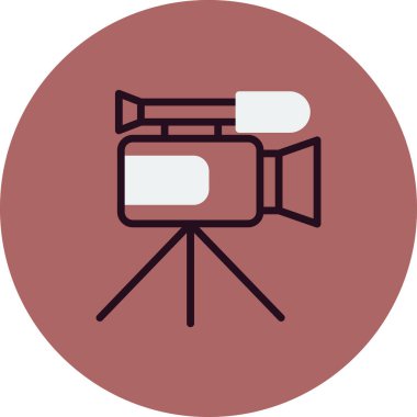 Web için video kamera düz simgesi, vektör illüstrasyonu