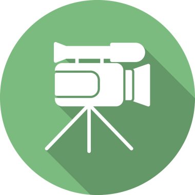 Web için video kamera düz simgesi, vektör illüstrasyonu