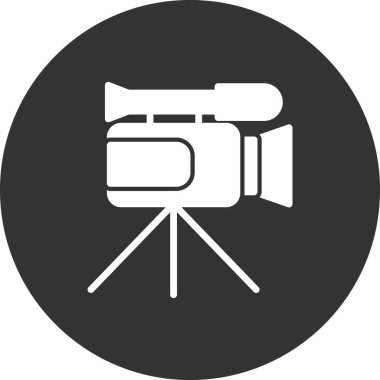 Web için video kamera düz simgesi, vektör illüstrasyonu