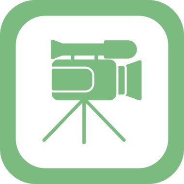 Web için video kamera düz simgesi, vektör illüstrasyonu