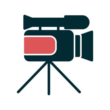 Web için video kamera düz simgesi, vektör illüstrasyonu