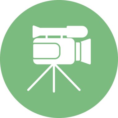 Web için video kamera düz simgesi, vektör illüstrasyonu