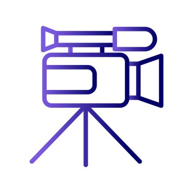 Web için video kamera düz simgesi, vektör illüstrasyonu