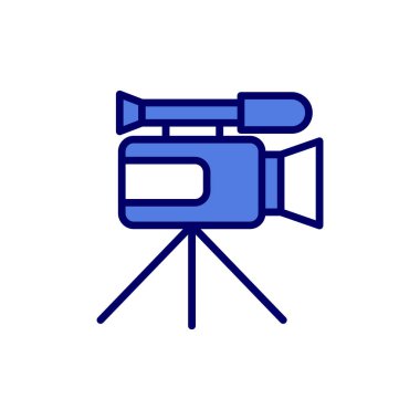 Web için video kamera düz simgesi, vektör illüstrasyonu