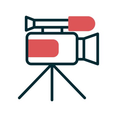 Web için video kamera düz simgesi, vektör illüstrasyonu