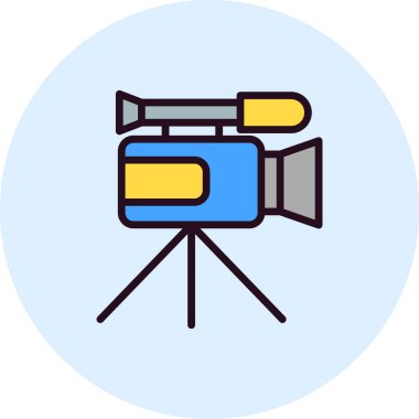 Web için video kamera düz simgesi, vektör illüstrasyonu