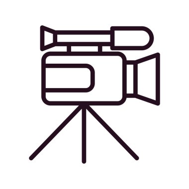 Web için video kamera düz simgesi, vektör illüstrasyonu