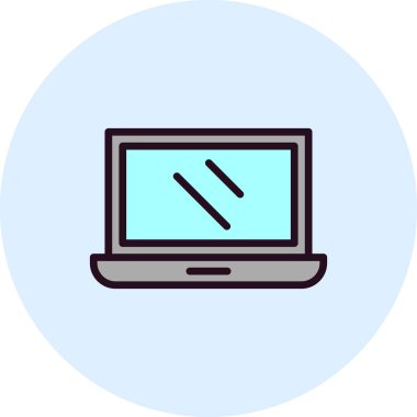 Dizüstü bilgisayar simgesi, vektör illüstrasyon tasarımı