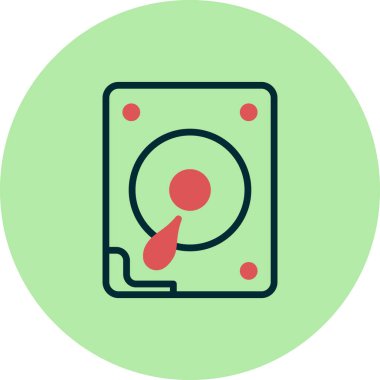 Sert disk simgesi vektör illüstrasyonu