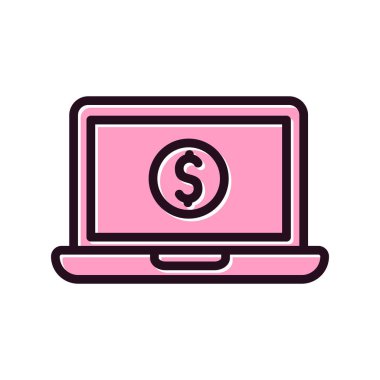 Dizüstü bilgisayar simgesi, vektör illüstrasyon tasarımı