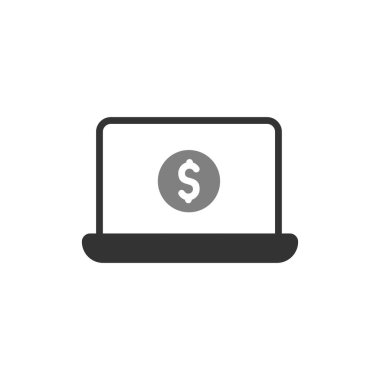 Dizüstü bilgisayar simgesi, vektör illüstrasyon tasarımı