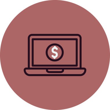 Dizüstü bilgisayar simgesi, vektör illüstrasyon tasarımı