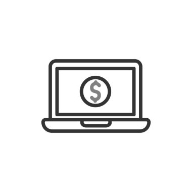 Dizüstü bilgisayar simgesi, vektör illüstrasyon tasarımı