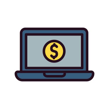 Dizüstü bilgisayar simgesi, vektör illüstrasyon tasarımı