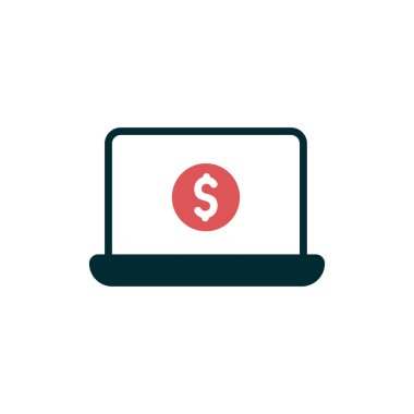 Dizüstü bilgisayar simgesi, vektör illüstrasyon tasarımı