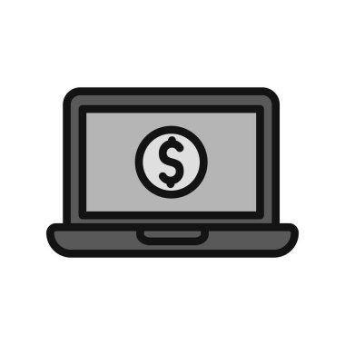 Dizüstü bilgisayar simgesi, vektör illüstrasyon tasarımı