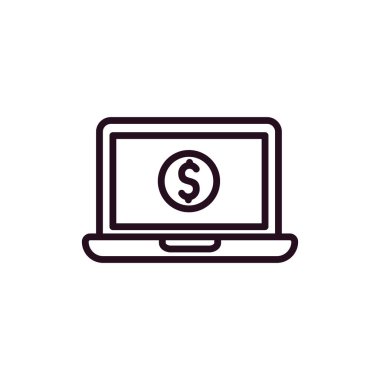 Dizüstü bilgisayar simgesi, vektör illüstrasyon tasarımı