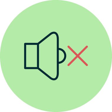 sessiz işareti, ses simgesi vektör çizimi yok