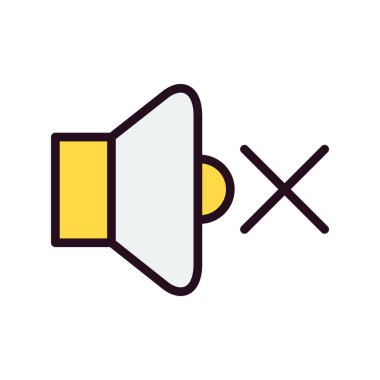 sessiz işareti, ses simgesi vektör çizimi yok