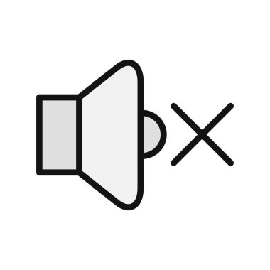 sessiz işareti, ses simgesi vektör çizimi yok