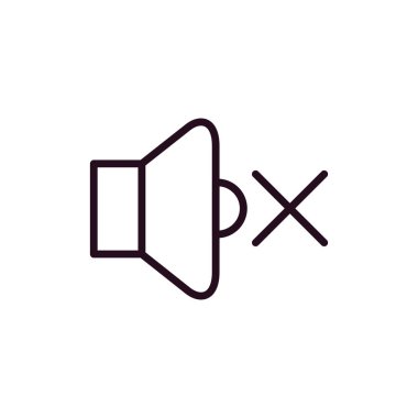 sessiz işareti, ses simgesi vektör çizimi yok