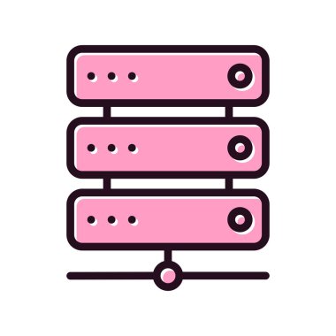 data sunucusu basit simge, vektör illüstrasyonu