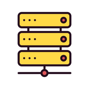 data sunucusu basit simge, vektör illüstrasyonu