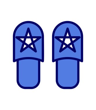 Mavi ve beyaz yıldız simgesinin vektör illüstrasyonu