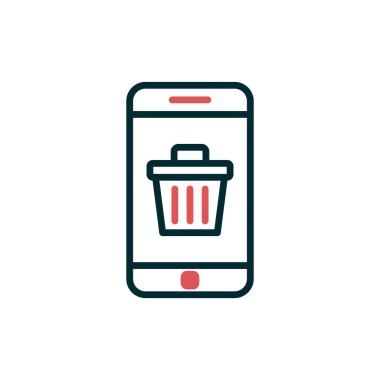 smartphone icon, flat vector illustration design