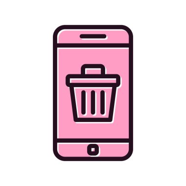 akıllı telefon simgesi, düz vektör illüstrasyon tasarımı