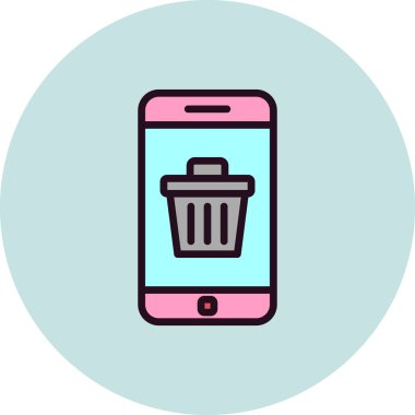 akıllı telefon simgesi, düz vektör illüstrasyon tasarımı